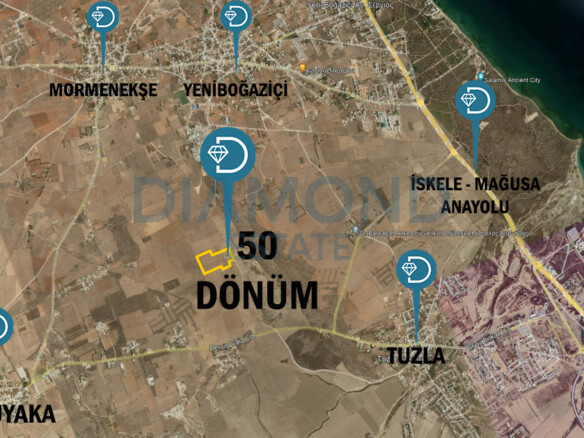 50 Arches Of Land For Sale in Tuzla – Mutluyaka, Mağusa